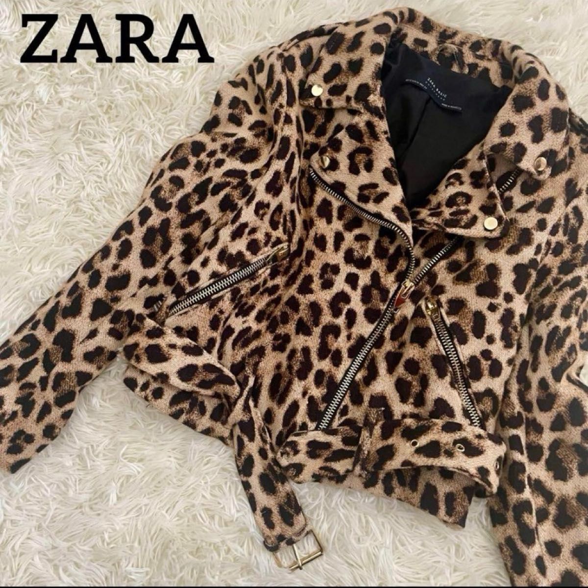 最終価格 ZARA ザラ ダブル ライダース ジャケット 豹柄 最終価格 ZARA ザラ ダブル ライダース ジャケット 豹柄