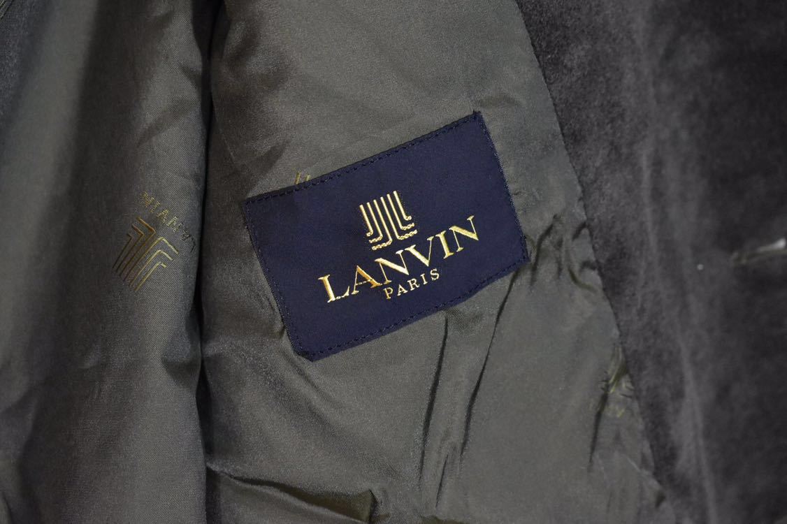 90s【LANVIN/ランバン】上質アンゴラ ウール 3B クラシック テーラード ジャケット ブレザー オリーブ ヴィンテージ古着 VINTAGE スーツ_画像6