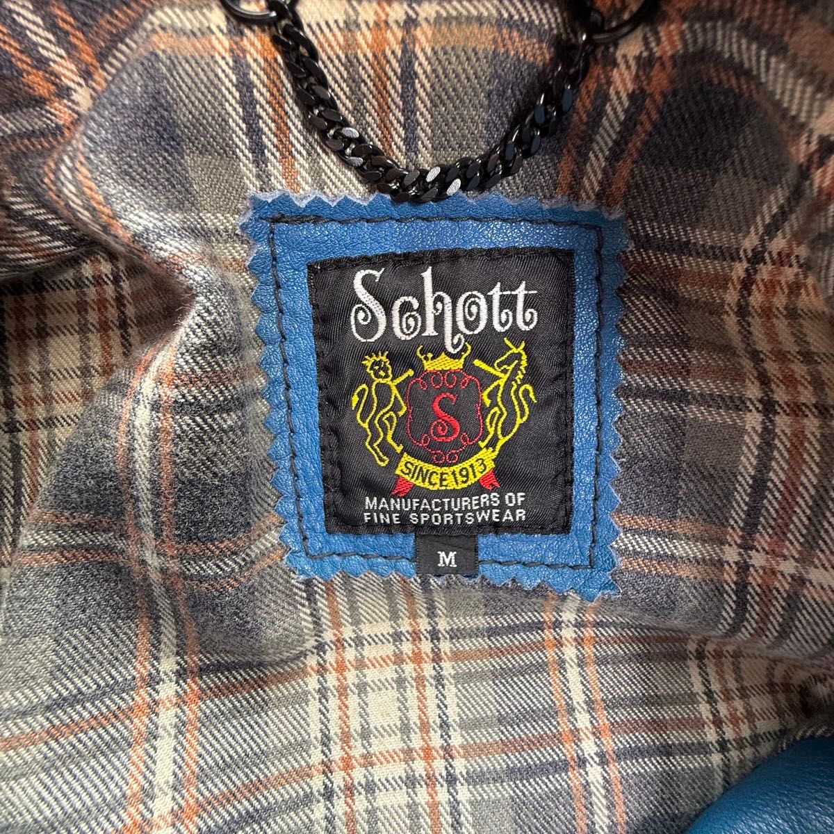 Schott ショット クラシックレーサー ライダース ブルー M Schott ショット クラシックレーサー ライダース ブルー M
