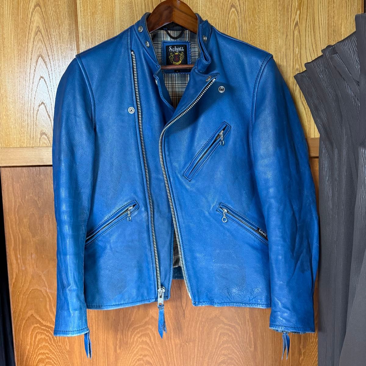 Schott ショット クラシックレーサー ライダース ブルー M Schott ショット クラシックレーサー ライダース ブルー M