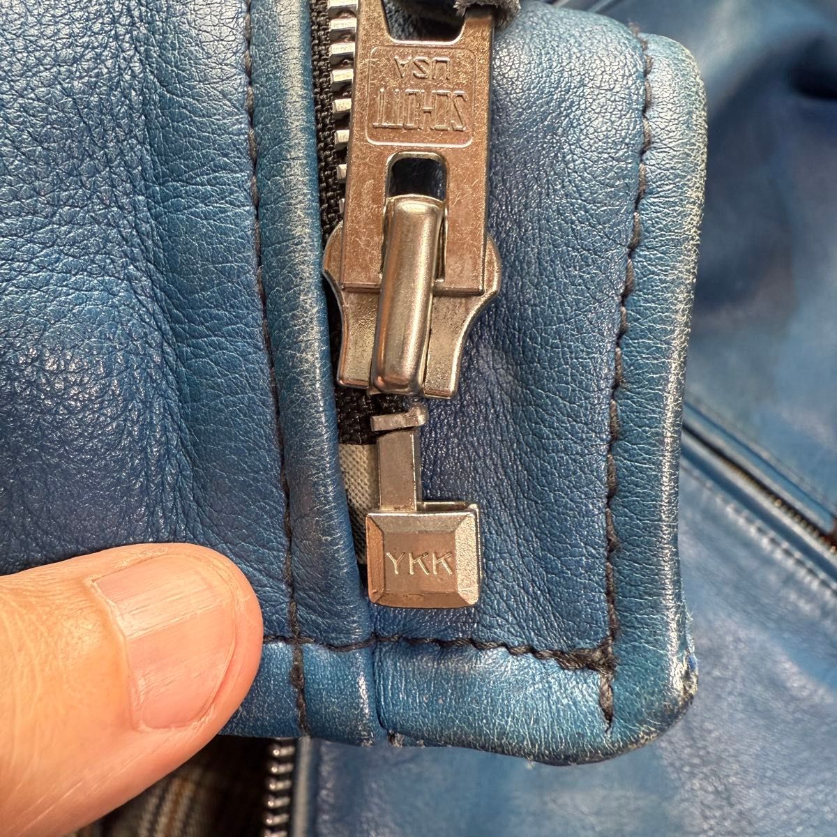 Schott ショット クラシックレーサー ライダース ブルー M Schott ショット クラシックレーサー ライダース ブルー M