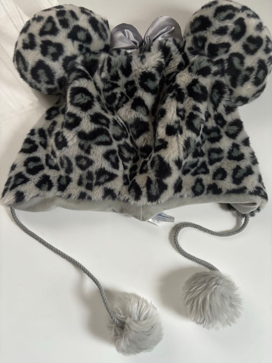 ディズニー ミニー ファンキャップ ヒョウ柄 グレー シルバー ディズニー ミニー ファンキャップ ヒョウ柄 グレー シルバー