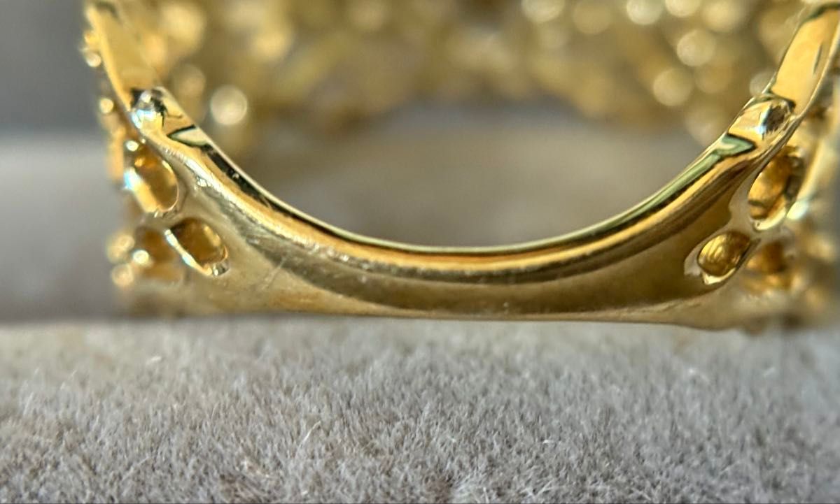 【agete FIRST】透かしリング 13号 silverゴールドメッキ agete FIRST】 【WEB限定】透かしリング 13号 silverゴールド
