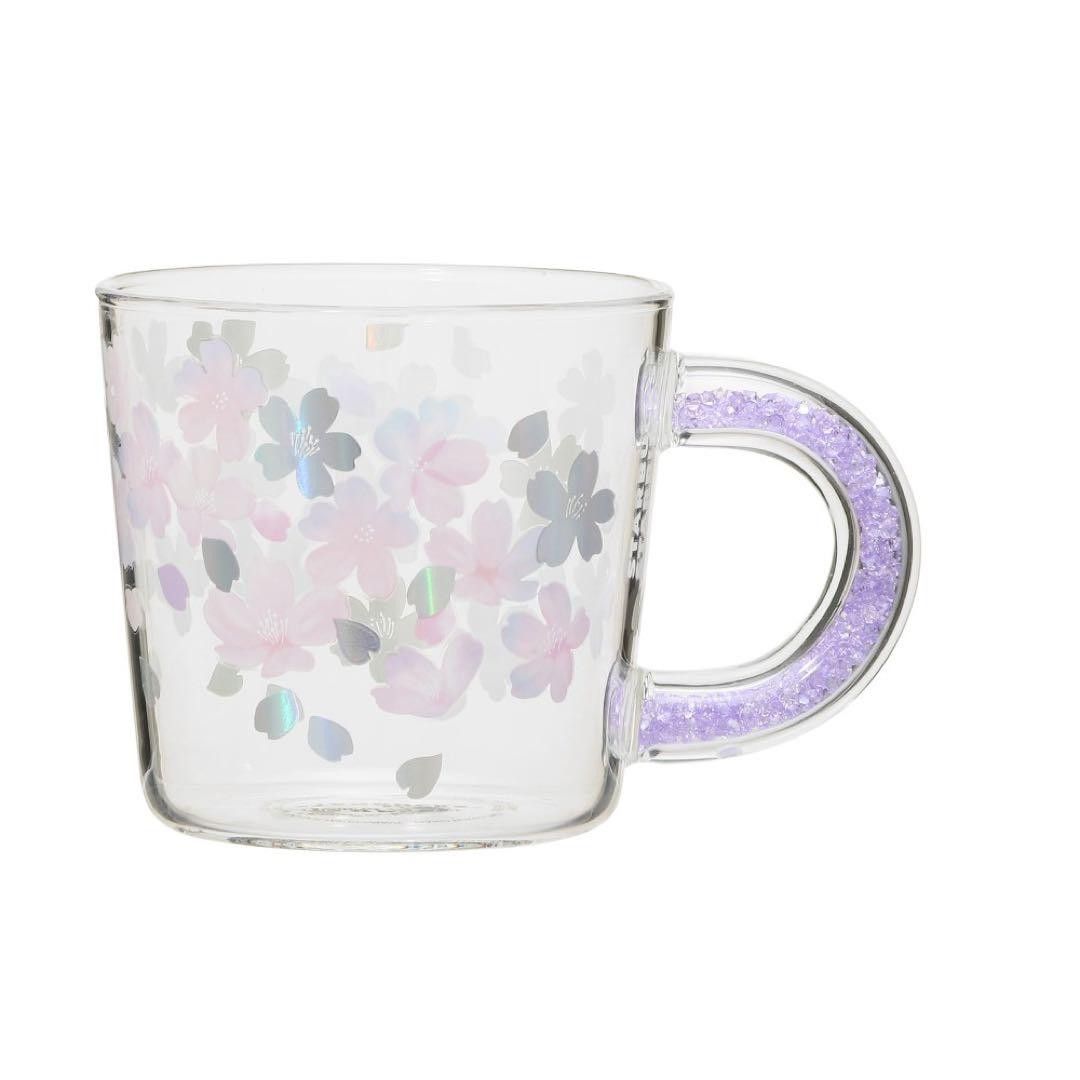スタバ SAKURA ビーズ ハンドル 耐熱 グラスマグ 355ml スタバ SAKURA ビーズ ハンドル 耐熱 グラスマグ 355ml