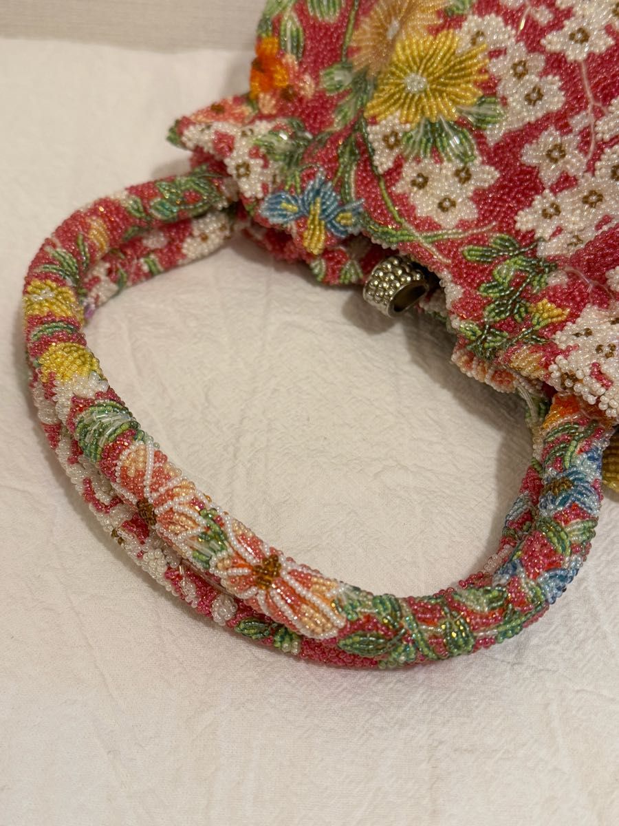 ビーズバッグ 花柄 レトロ ビーズ刺繍 総ビーズバッグ 和装用 ビーズバッグ 花柄 レトロ ビーズ刺繍 総ビーズバッグ 和装用