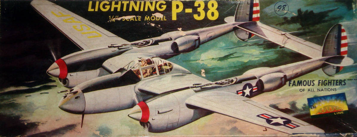 ○AURORAオーロラ ／ライトニングP-38 「フェイマスファイターズ」(1/48)NO 99-98