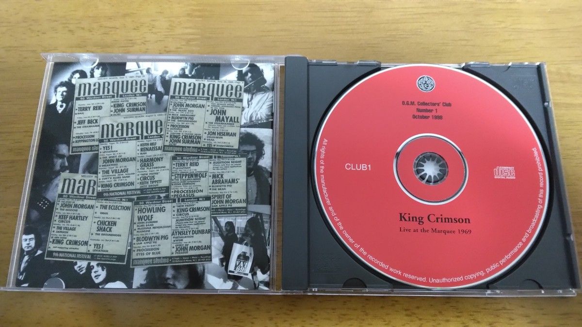 キング・クリムゾン / LIVE AT THE MARQUEE 1969 / 公式ブート キング・クリムゾン / LIVE AT THE MARQUEE 1969 / 公式ブート