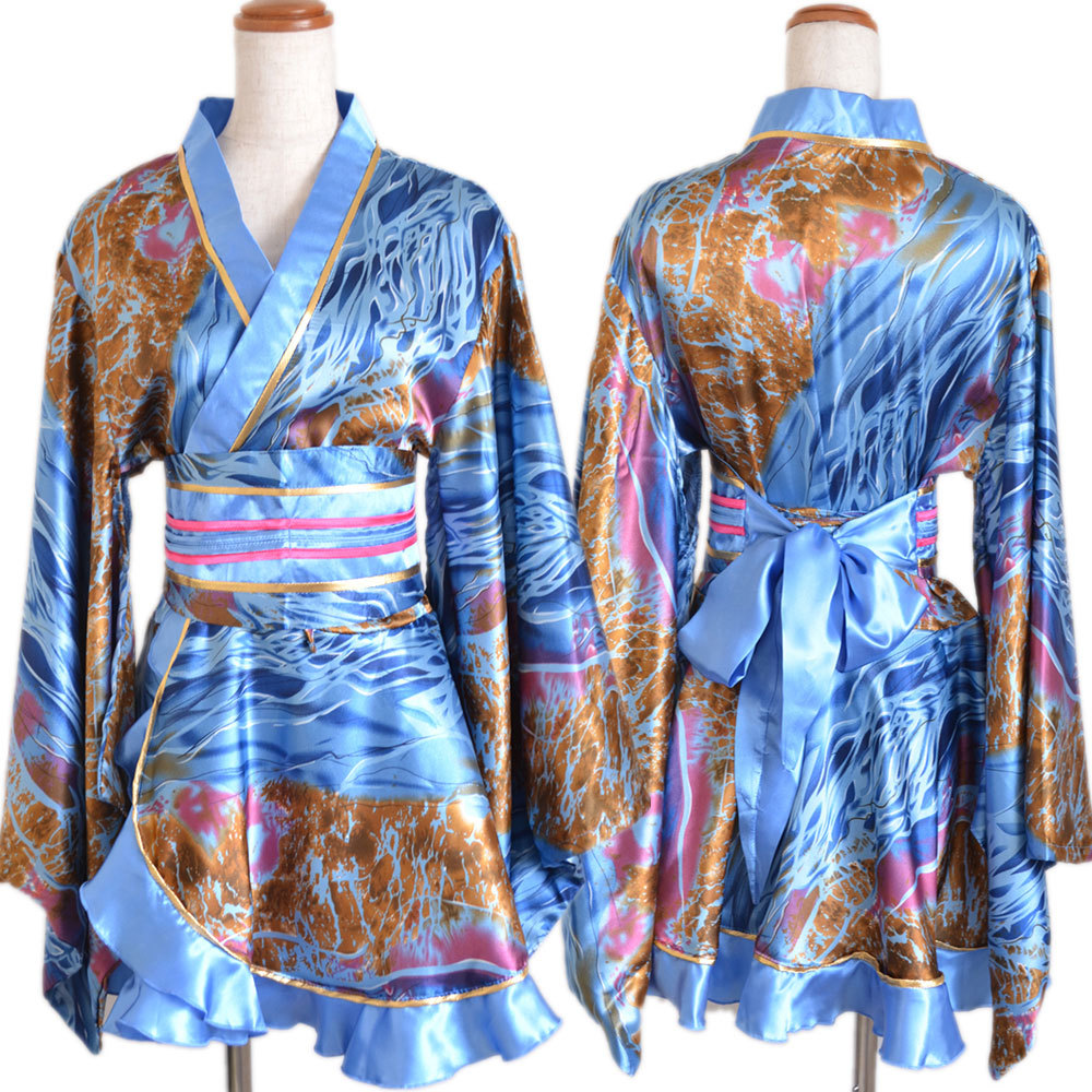  оборка Mini кимоно платье атлас мир рисунок костюм Dance .... цветок . костюмированная игра party kya палочки .m платье 