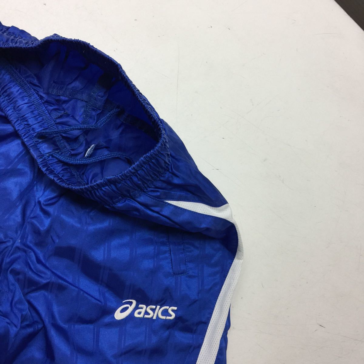  free shipping *asics* Asics * Wind breaker * nylon pants * Junior XS 140 size * blue * bottoms #11127shh