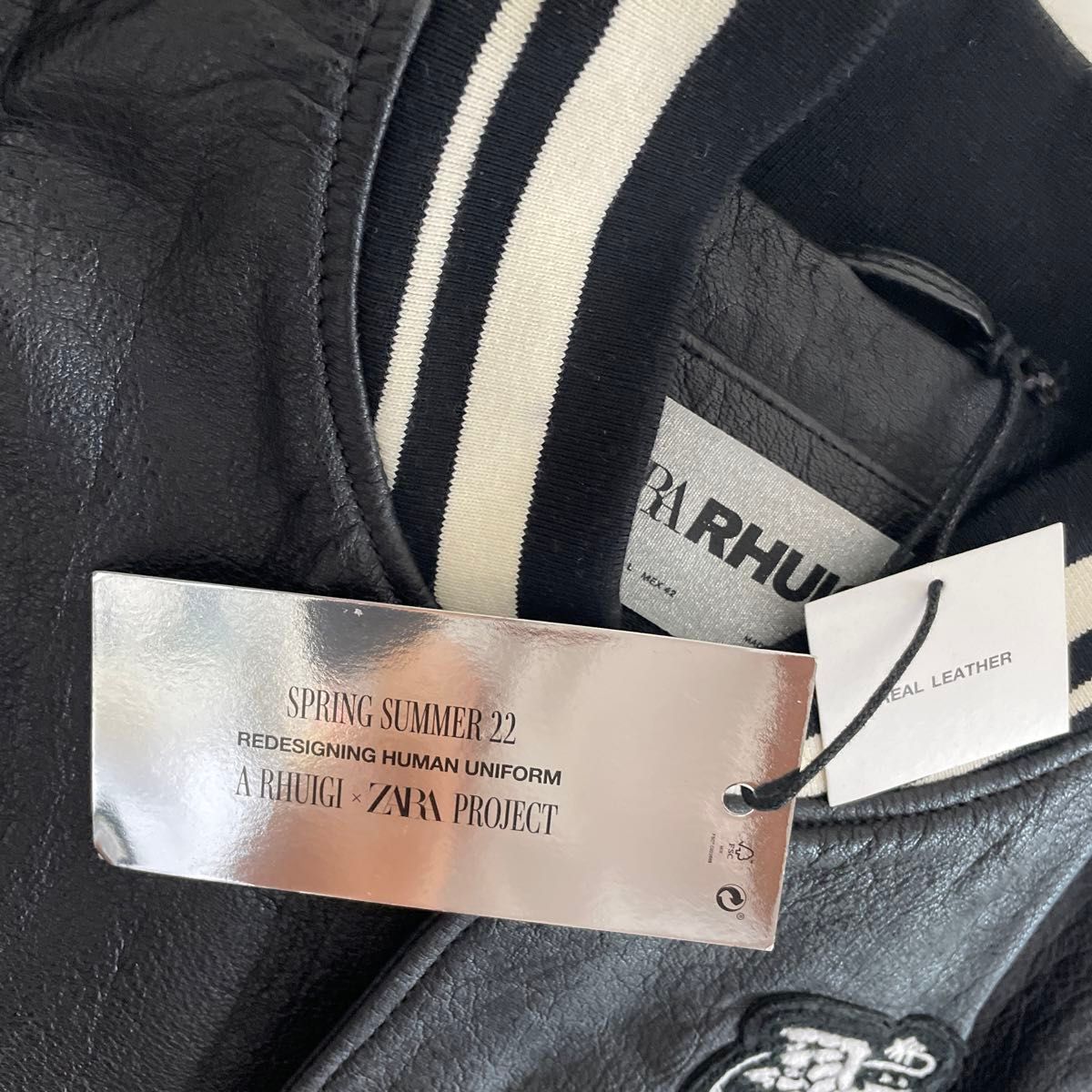 タグ付きZARA×RHUIGI ザラ×ルイージ レザー 本革 スタジャン タグ付きZARA×RHUIGI ザラ×ルイージ レザー 本革 スタジャン