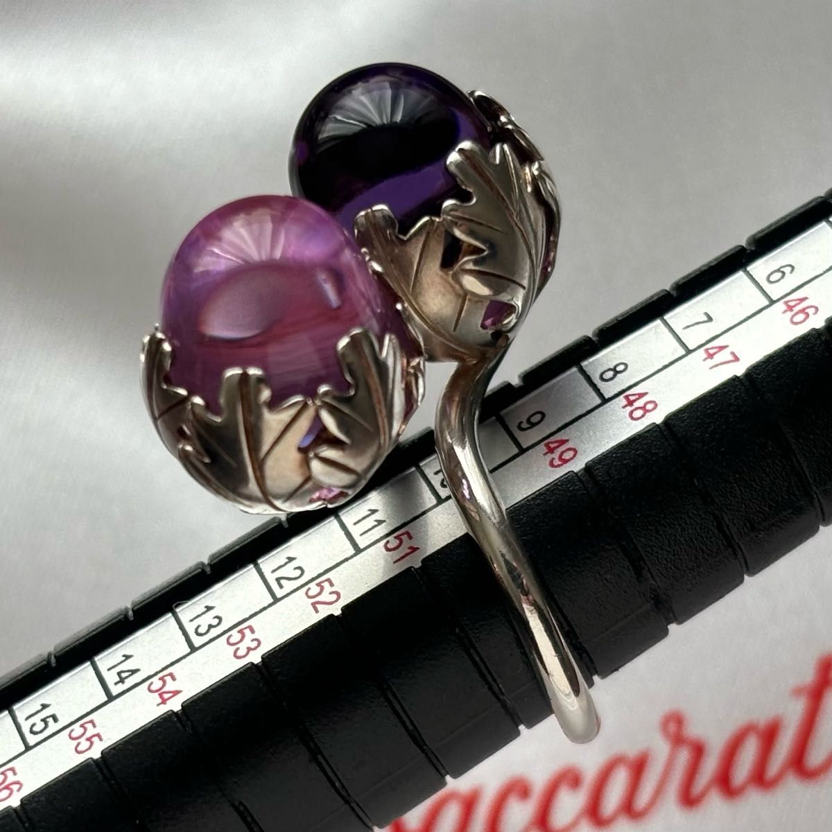 Baccarat ミュルミュール・ダブル ピオニー&アメジストsilver925 Baccarat ミュルミュール・ダブル ピオニー&アメジストsilver925