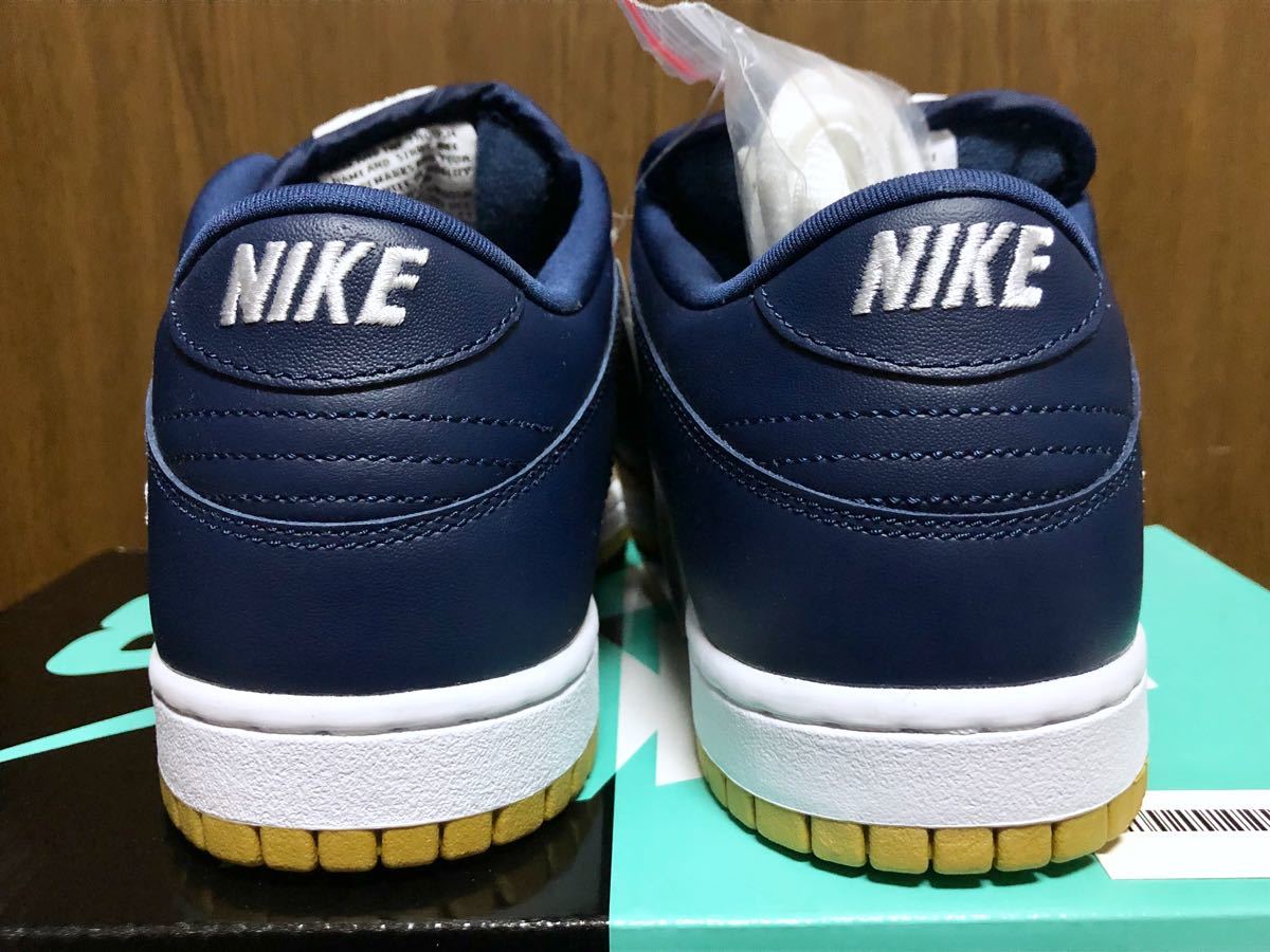 19年製 NIKE SB DUNK LOW OG QS Supreme ナイキ ダンク シュプリーム 別注 コラボ【CK3480-700】GOLD TOE ゴールド ネイビー 金×紺 US9_画像3