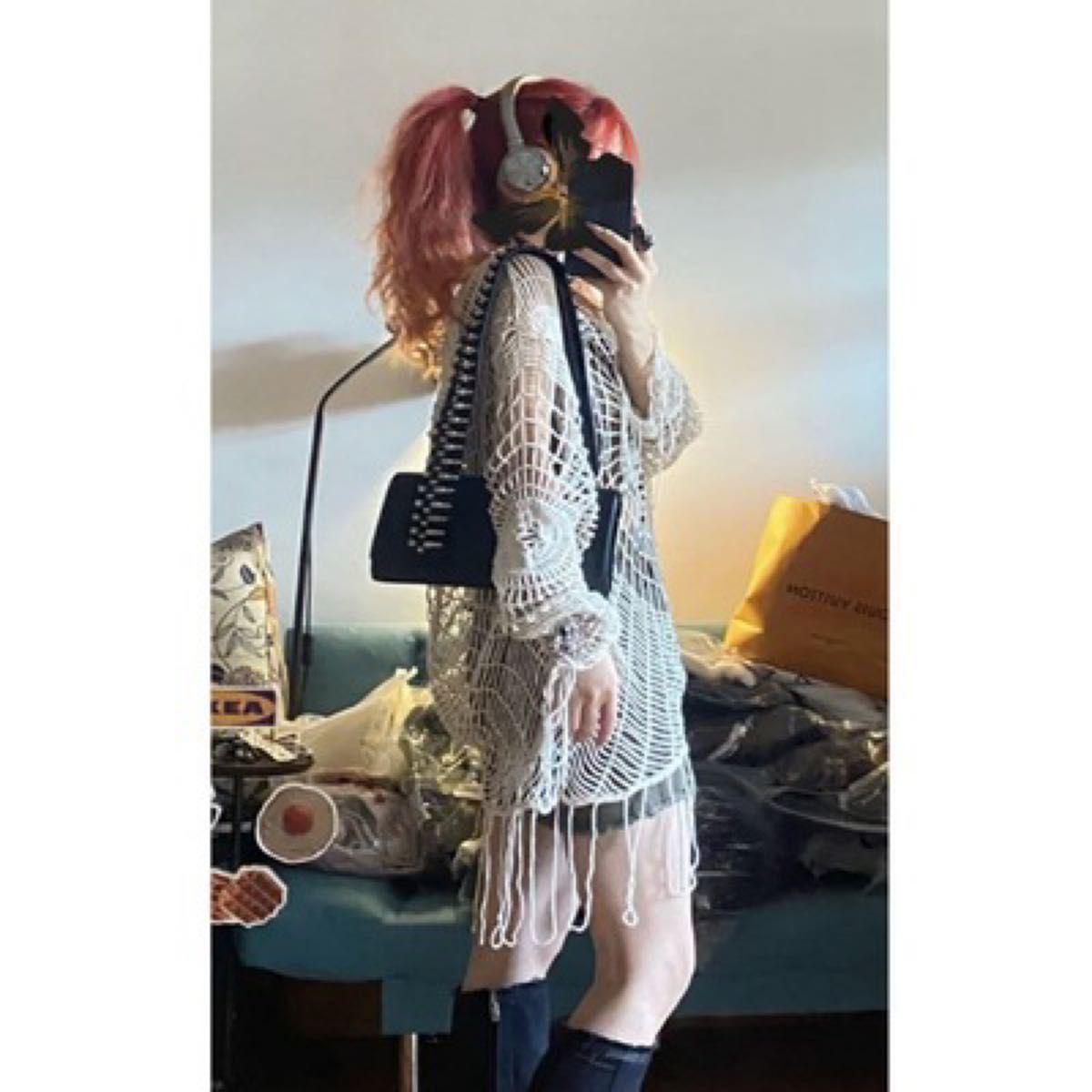 蜘蛛 メッシュニット パーカー unknown スパイダー 蜘蛛の巣 服 蜘蛛 メッシュニット パーカー unknown スパイダー 蜘蛛の巣 服