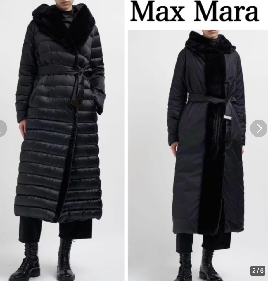 S Maxmara マックスマーラ ラパンファー ロングダウンコート S Maxmara マックスマーラ ラパンファー ロングダウンコート