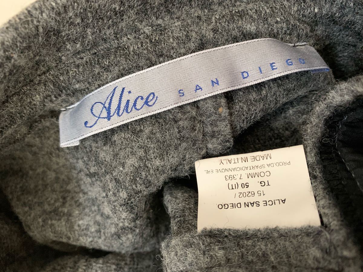 Alice San DIEGO size50 イタリア製ダブルジャケット グレー 秋冬 一枚仕立て アンコン ブレザー アリス サンディエゴ_画像5
