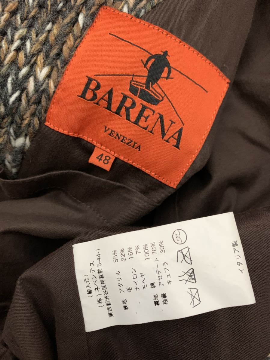 BARENA Italy made knitted coat size48 pea coat pea coat men's Nepenthes service ba Rena double Brown Mix 