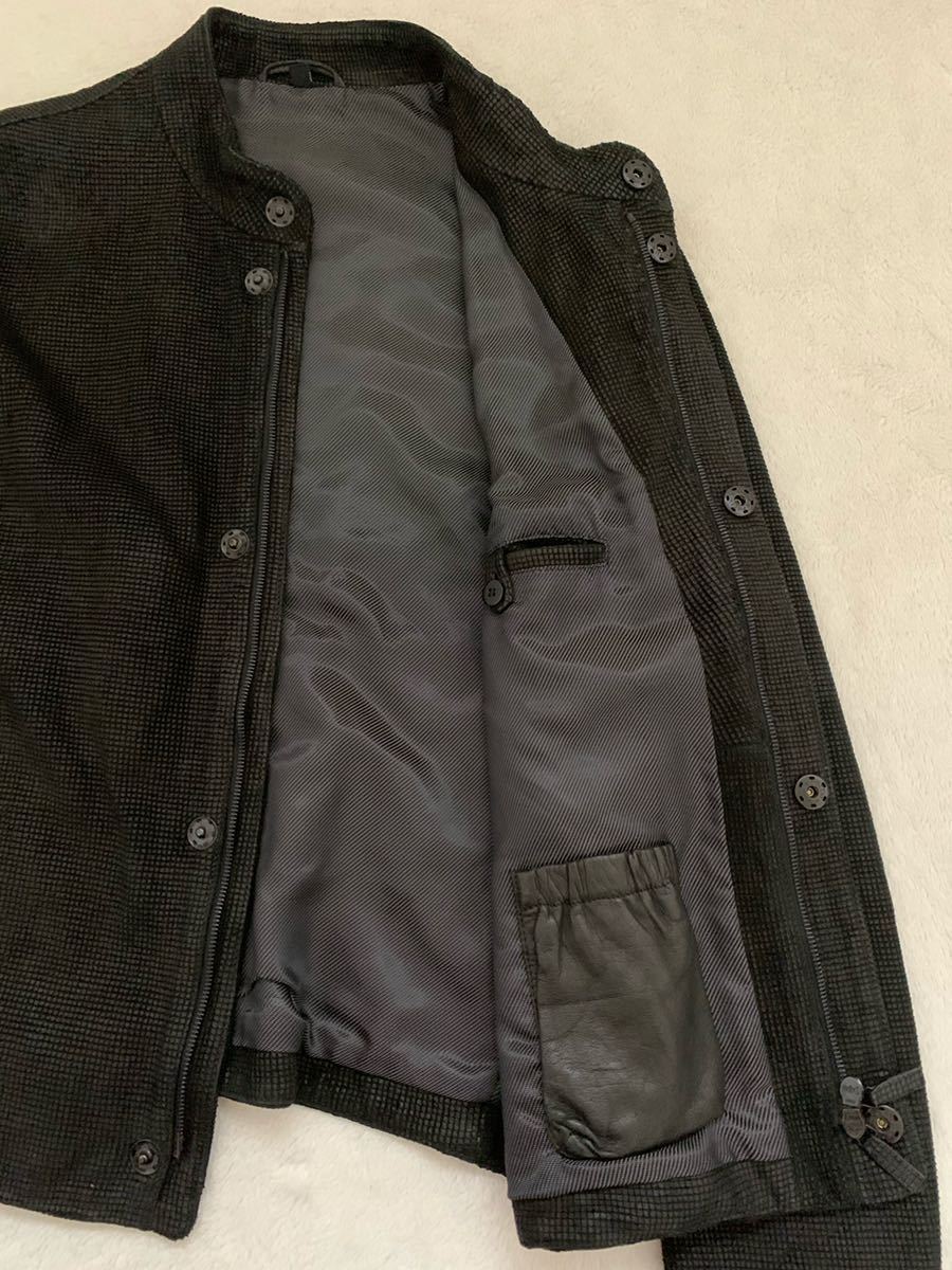GIORGIO ARMANI size52 黒タグ イタリア製レザージャケット レザー