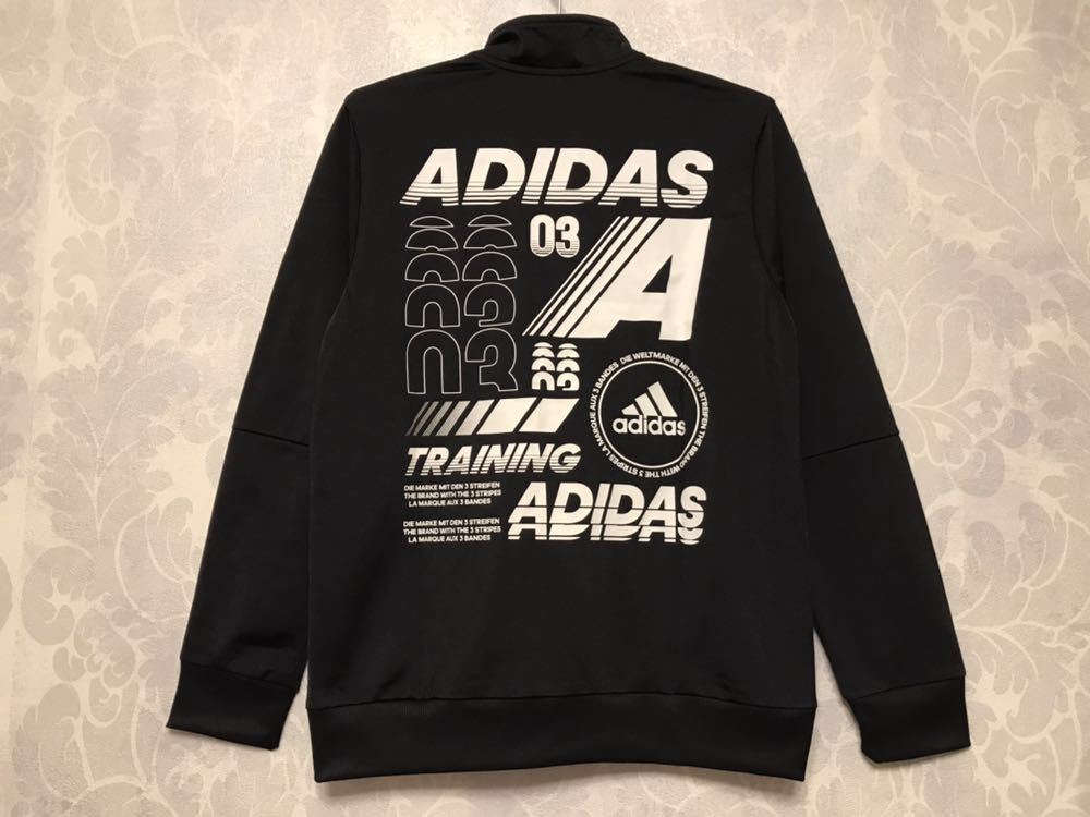 新品 タグ付き ★ adidas アディダス ジュニア ジャージ 上下セット ブラック 150㎝ ★ 子供 パーカー ズボン パンツ ロゴ_画像3