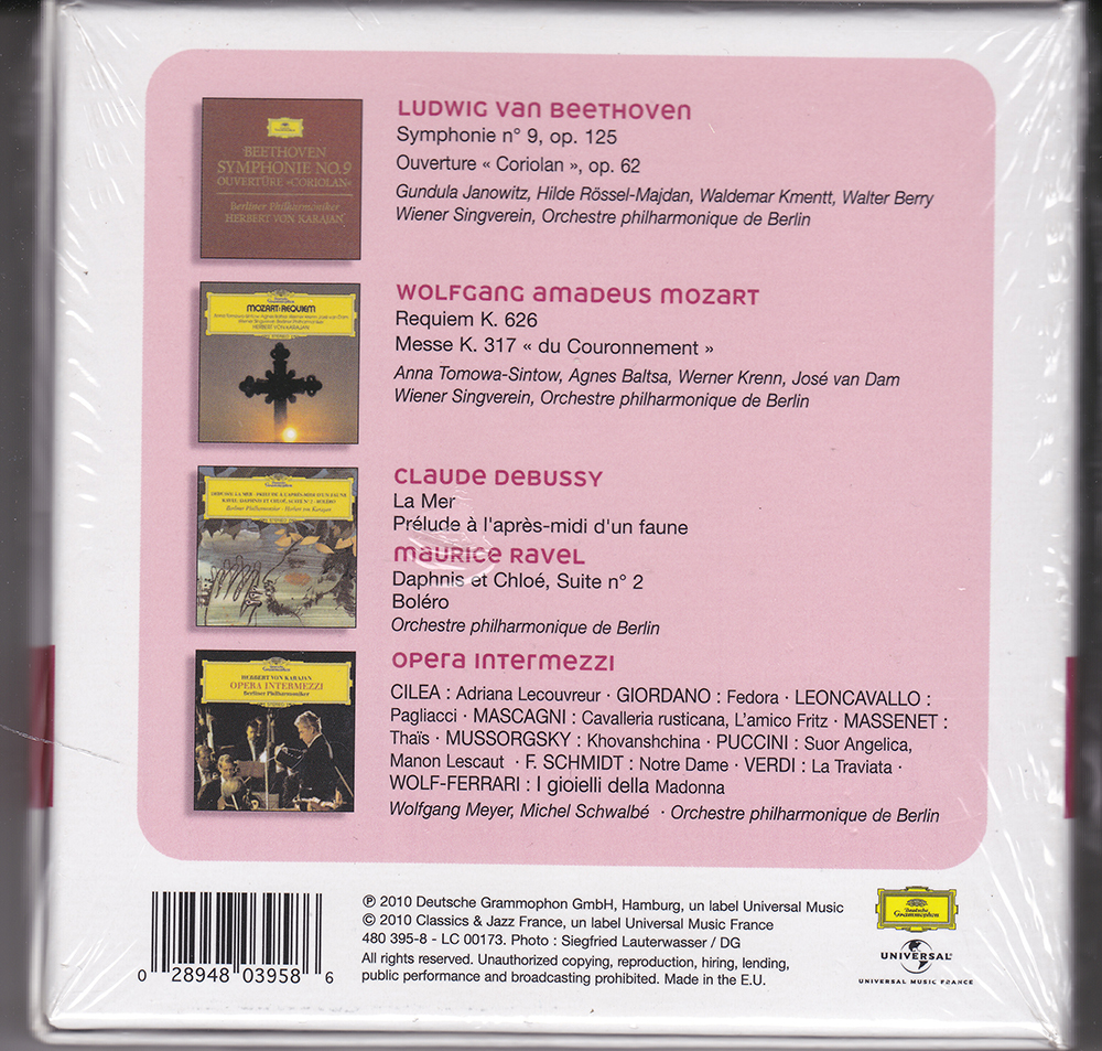 KARAJAN / 4 ALBUMS ORIGINAUX　カラヤン　4ＣＤ BOX 未開封新品_画像2