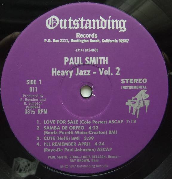◆ PAUL SMITH / Heavy Jazz Vol.2 ◆ Outstanding 011 ◆ X_画像3