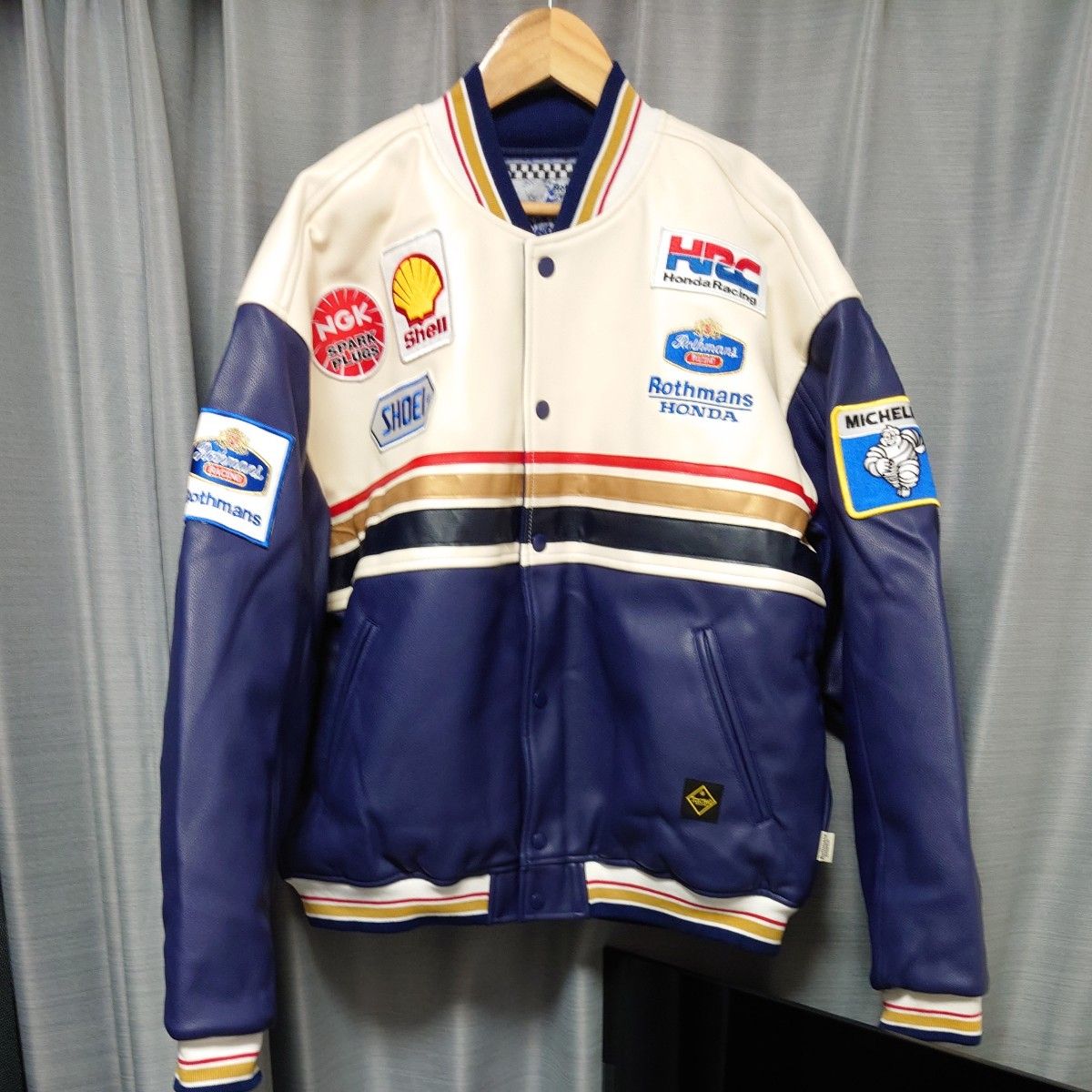 ホンダ ロスマンズ ジャケット 革 XL 着丈71cm 身幅69cm HRC ホンダ ロスマンズ ジャケット 革 XL 着丈71cm 身幅69cm HRC