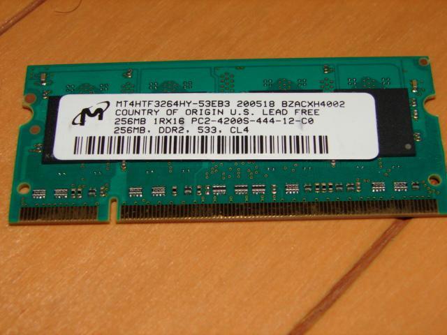 SO-DIMM 256MBx1 DDR2 PC2-4200 CL4.0(Micron)_画像1