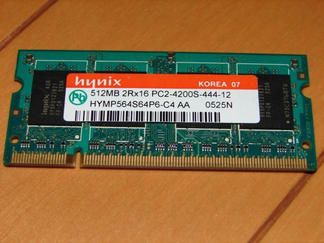 SO-DIMM 512MBx1 DDR2 PC2-4200 CL4.0(hynix)_画像1