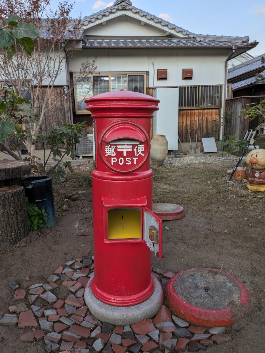 73年前の1号丸型ポスト 鍵有り 郵便ポスト 綺麗です 昭和レトロ 73年前の1号丸型ポスト 鍵有り 郵便ポスト 綺麗です 昭和レトロ