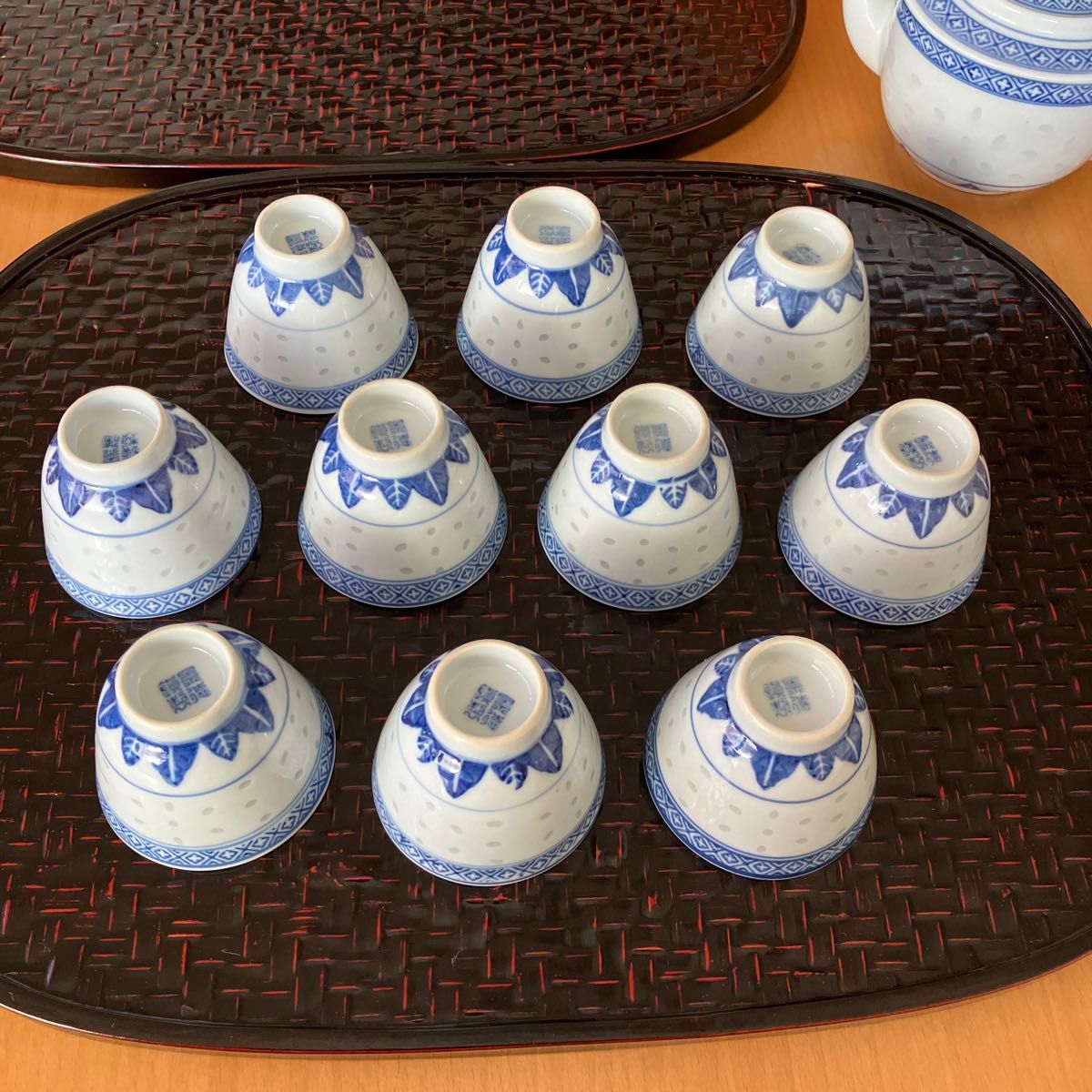 中国景徳鎮 中国茶器セット 蛍手 (China Vintage 景徳鎮 中国 中国景徳鎮 中国茶器セット 蛍手 (China Vintage 景徳鎮 中国