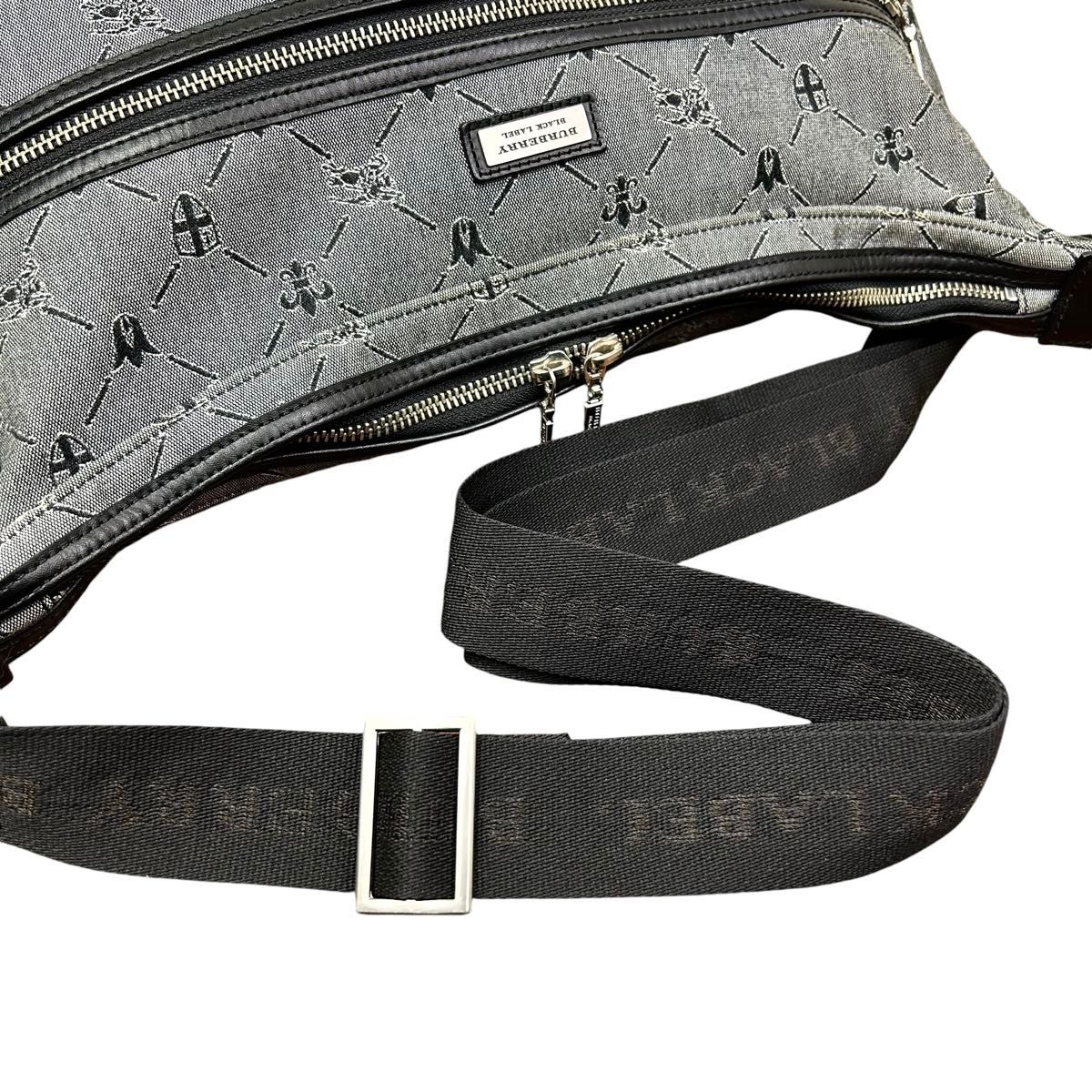 美品 BURBERRY BLACK LABEL ショルダーバッグ 総柄 希少 美品 BURBERRY BLACK LABEL ショルダーバッグ 総柄 希少