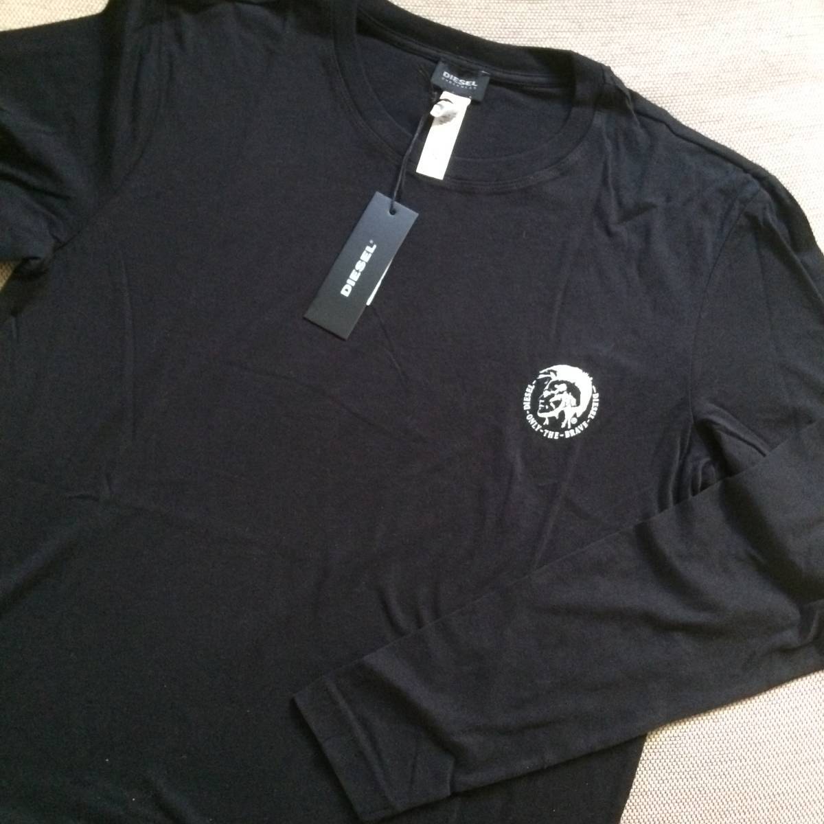 新品 正規品 DIESEL ディーゼル モヒカンロゴ ロングスリーブ Tシャツ Black / XS ロンT