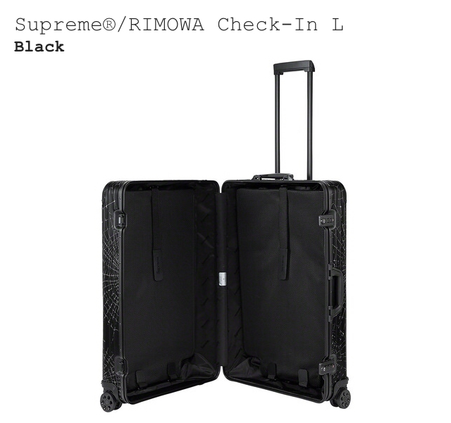 【新品正規】86L / 19aw Supreme RIMOWA Check-In L / シュプリーム リモワ スーツケース 黒　/ トパーズ　ステルス_画像3