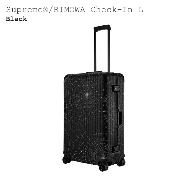 【新品正規】86L / 19aw Supreme RIMOWA Check-In L / シュプリーム リモワ スーツケース 黒　/ トパーズ　ステルス_画像2