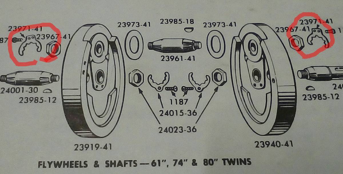 ⑨P　Harley-Davidson純正部品番号 #23971-41　41-53　クランクピンナットロックワッシャー_画像2