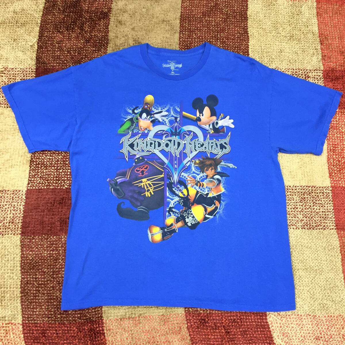 ▲キングダムハーツ Tシャツ ディズニー 半袖 青 ソラ ミッキー グーフィー ハートレス KINGDOM HEARTS DISNEY FF ファイナルファンタジー