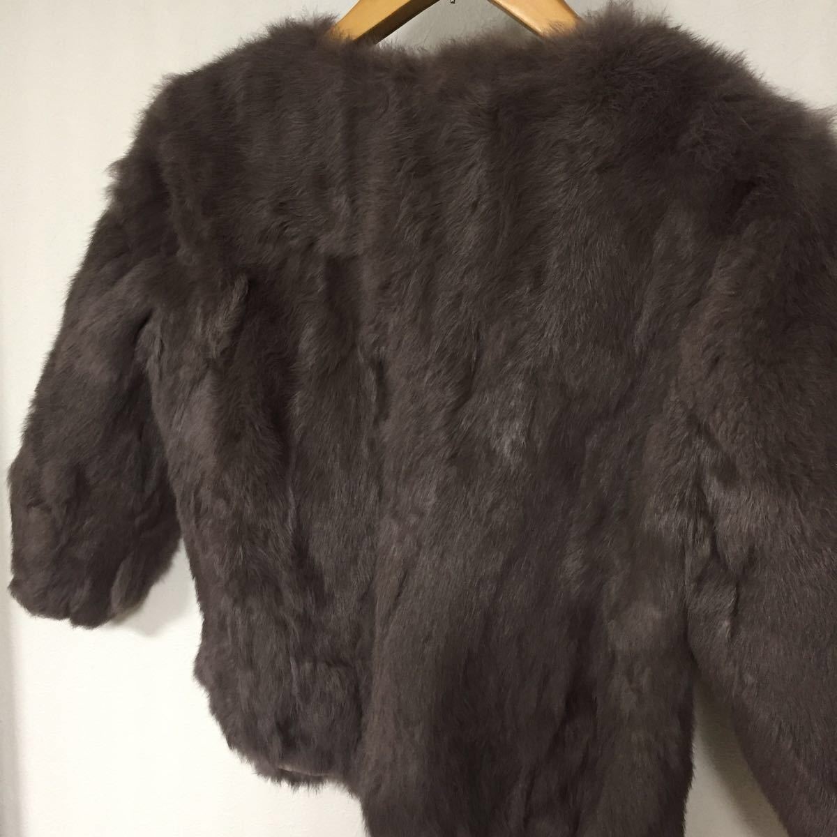 100%毛皮 ファーコート 袖7分丈 サイズ XL