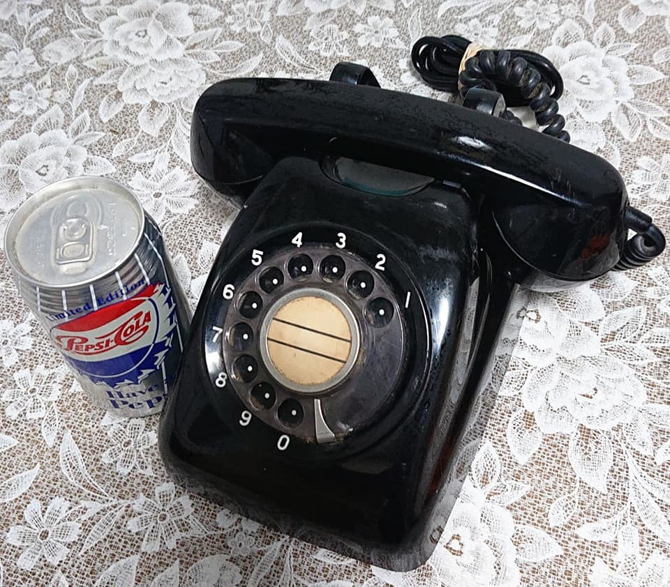  Showa Retro! black telephone . shop. display production . part shop. interior also!