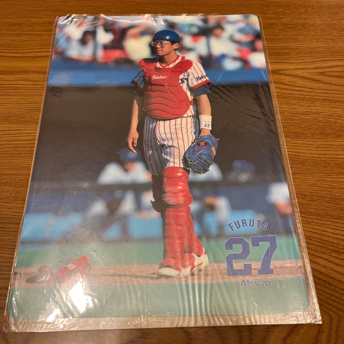 ヤクルトスワローズ古田敦也選手 下敷き 1992年優勝ステッカー ヤクルトスワローズ古田敦也選手 下敷き 1992年優勝ステッカー
