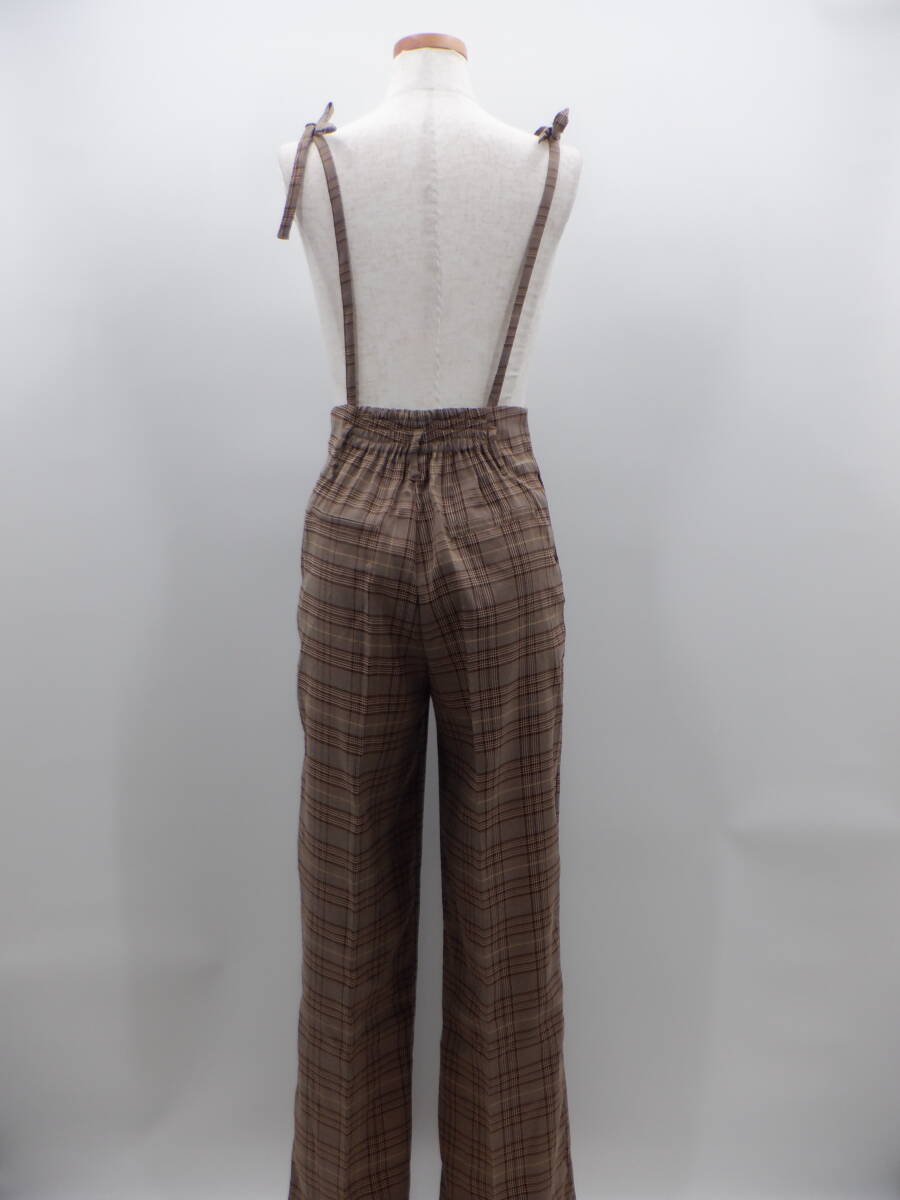 【新品】【allamanda INGNI アラマンダbyイング】チェック柄 サス付センタープレスパンツ/ブラウン【同梱可能】【パンツ】【ボトムス】