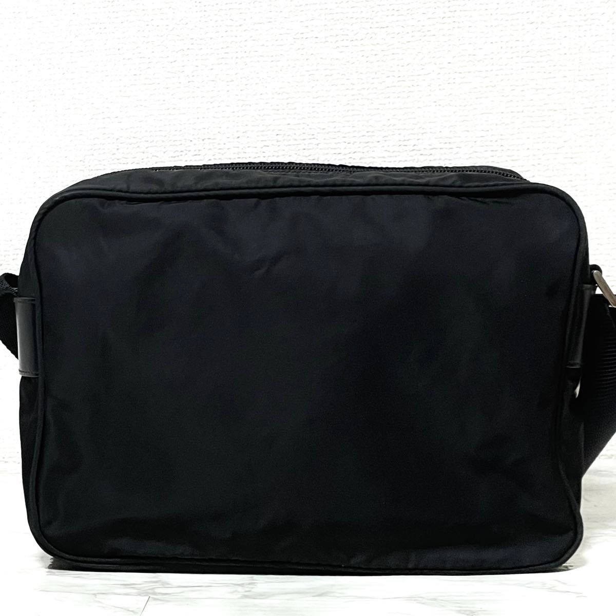 美品】PRADA プラダ ナイロン ショルダーバッグ ブラック 美品】PRADA プラダ ナイロン ショルダーバッグ ブラック