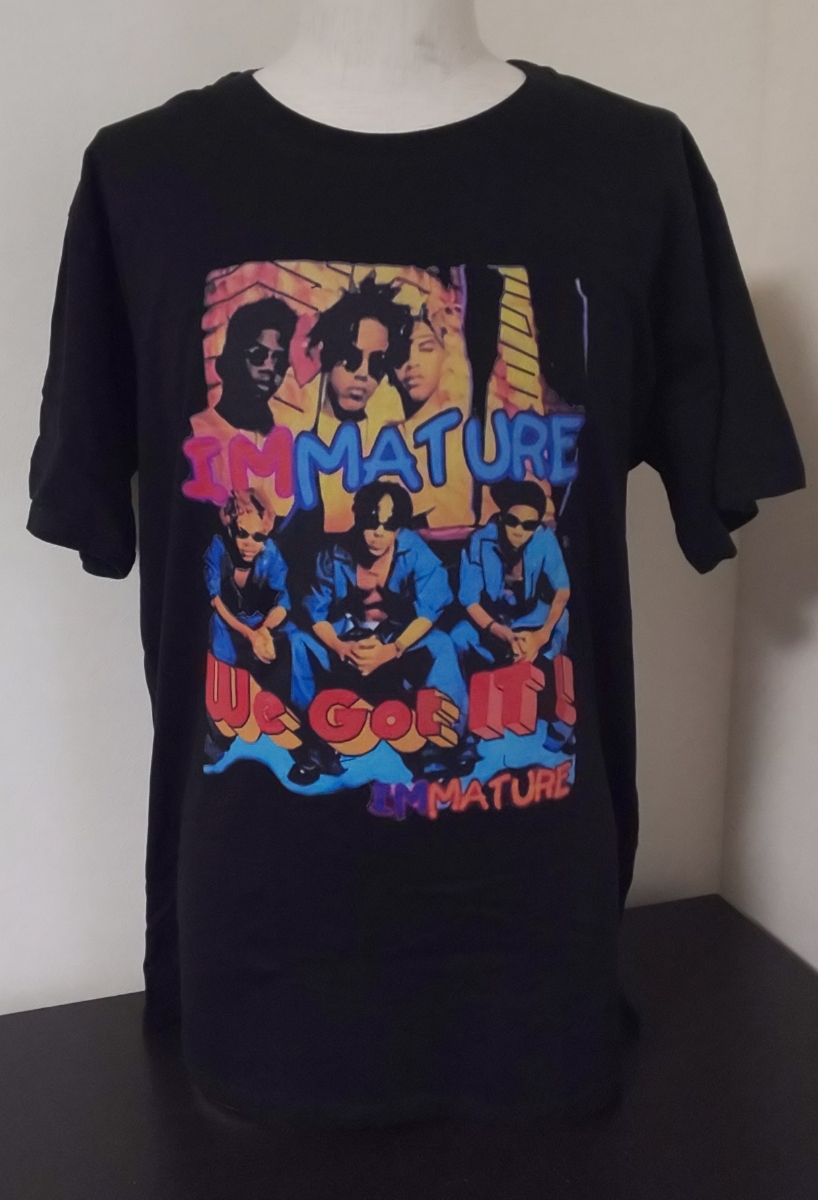 ほぼ新品 90s IMMTURE IMX Tシャツ ブラック L GILDAN We Got It Marques Houston_画像1