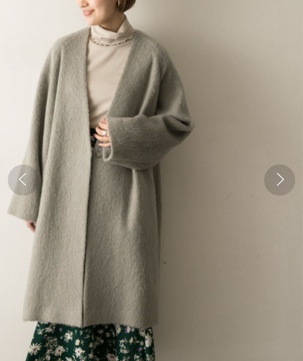 URBAN RESEARCH シャギーモヘヤVネックコートノーカラーコート