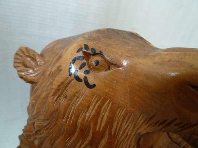 ◆完全ジャンク◆ 熊の置物◆ 一峰◆ 34㎝◆ 北海道 アイヌ 工芸品◆_画像7