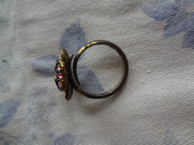 ＡＮＮＡ ＳＵＩ アナスイ お花のリング 指輪 ピンク アンティーク風