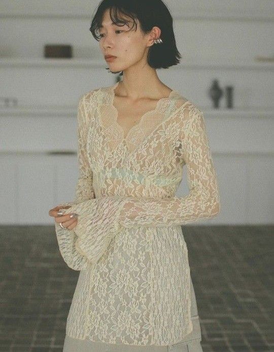アメリビンテージ COMBINATION LACE TOP ブラック タグ付き新品 アメリビンテージ COMBINATION LACE TOP ブラック タグ付き新品