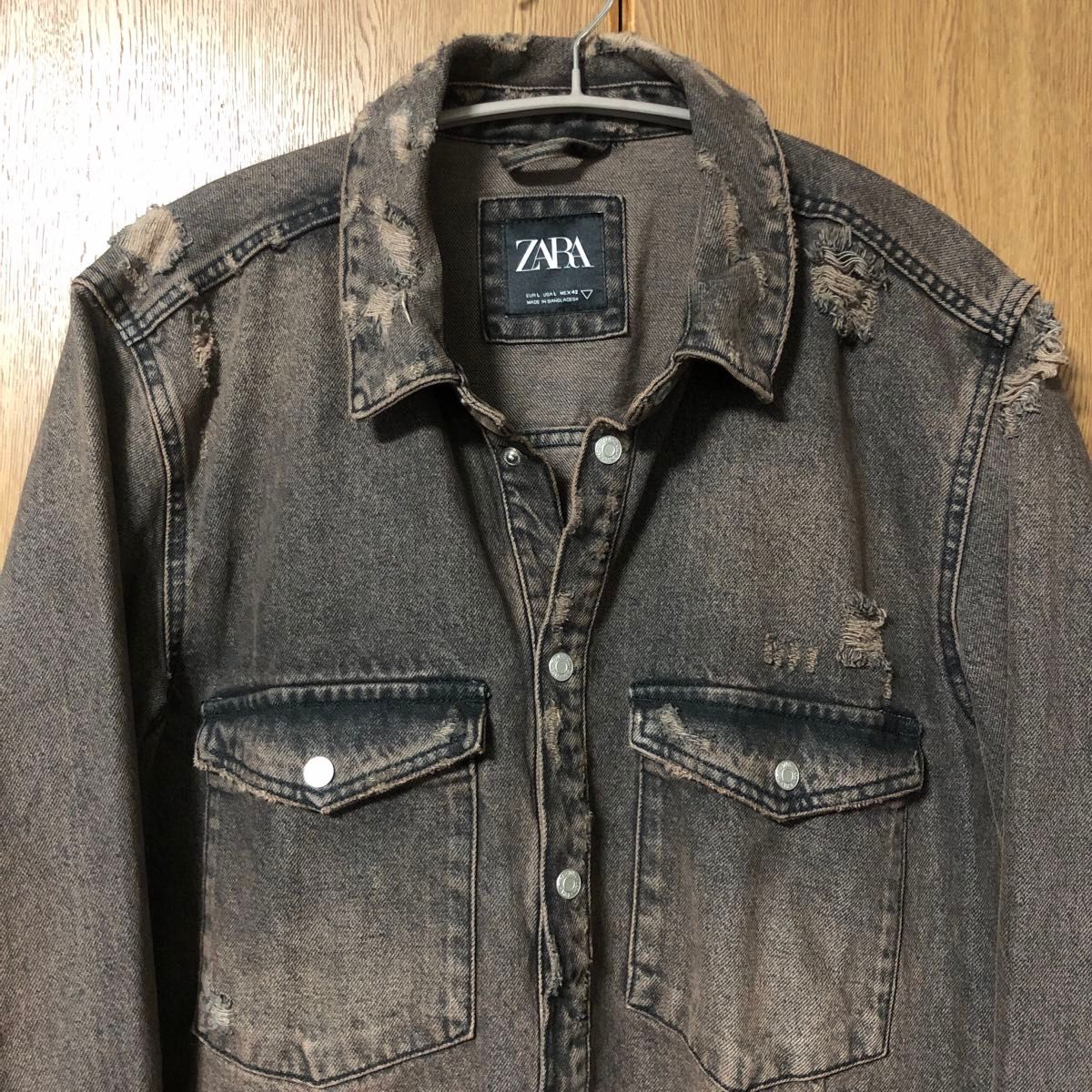 4/9 値下げ【ZARA 】オーバーダイ デニムシャツジャケット 4/9 値下げ【ZARA 】オーバーダイ デニムシャツジャケット