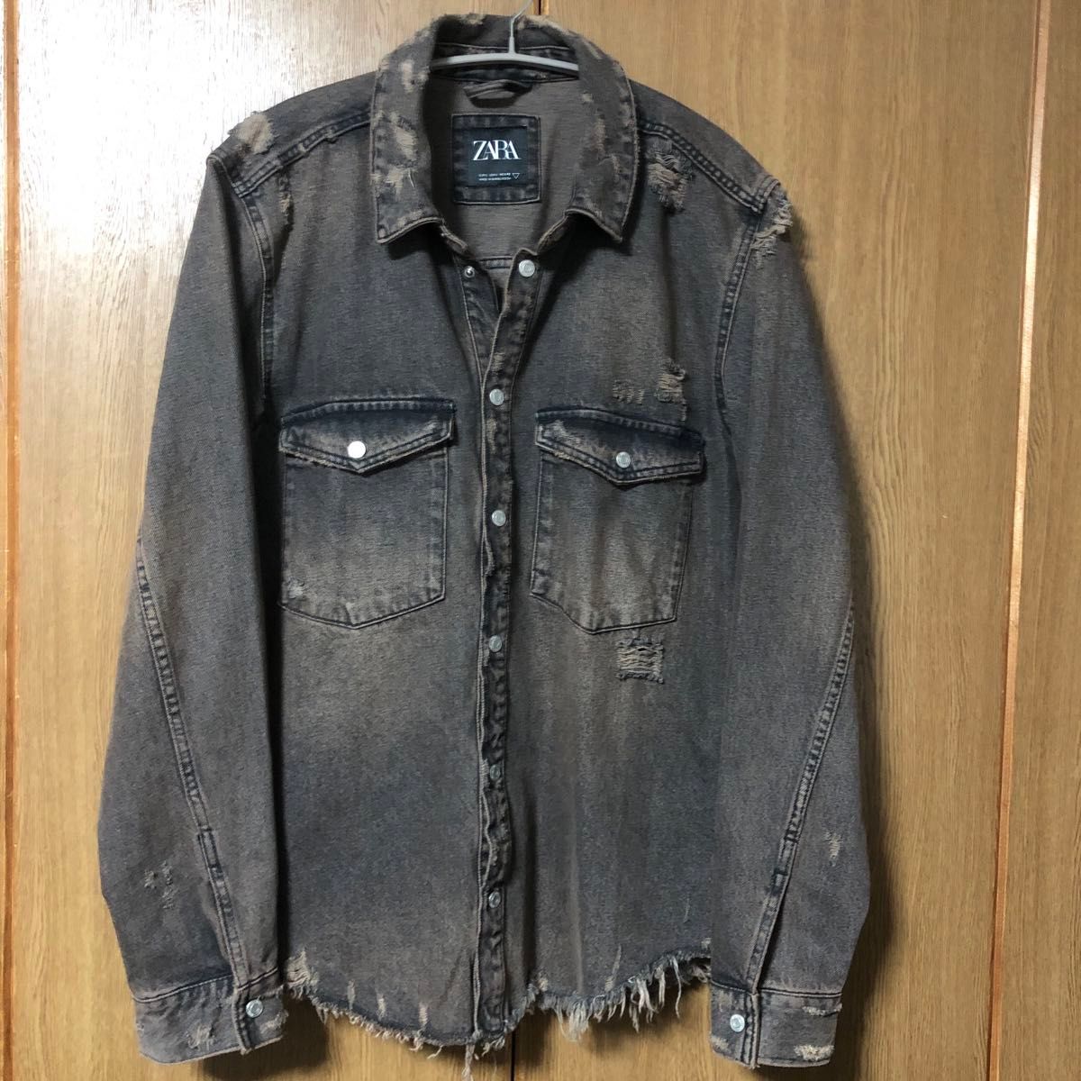 4/9 値下げ【ZARA 】オーバーダイ デニムシャツジャケット 4/9 値下げ【ZARA 】オーバーダイ デニムシャツジャケット