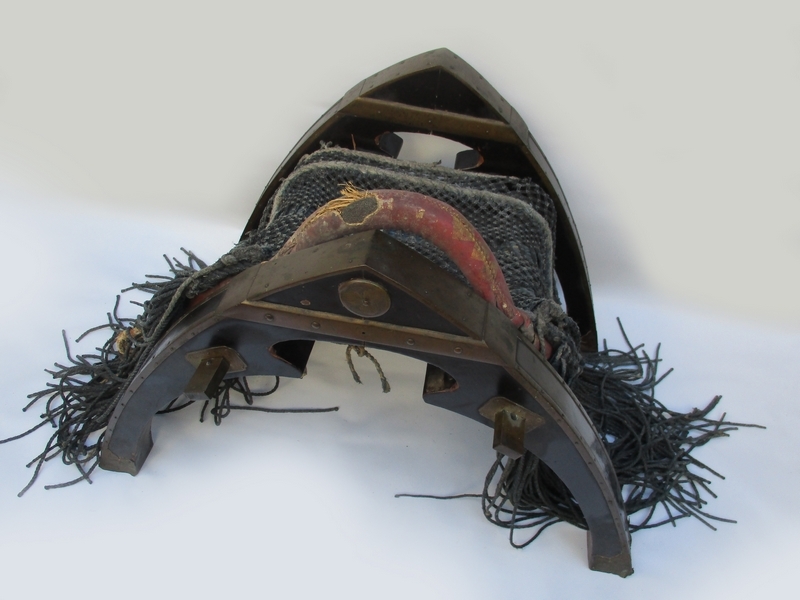  era # old load saddle house .[ circle . three Kashiwa ]# harness old saddle old fine art antique old tool N 5411#