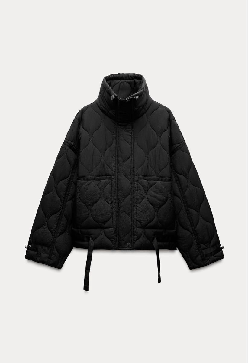 ZARA 2024 撥水加工 パフジャケット XS ブラック ZW Collection ZARA 2024 撥水加工 パフジャケット XS ブラック ZW Collection