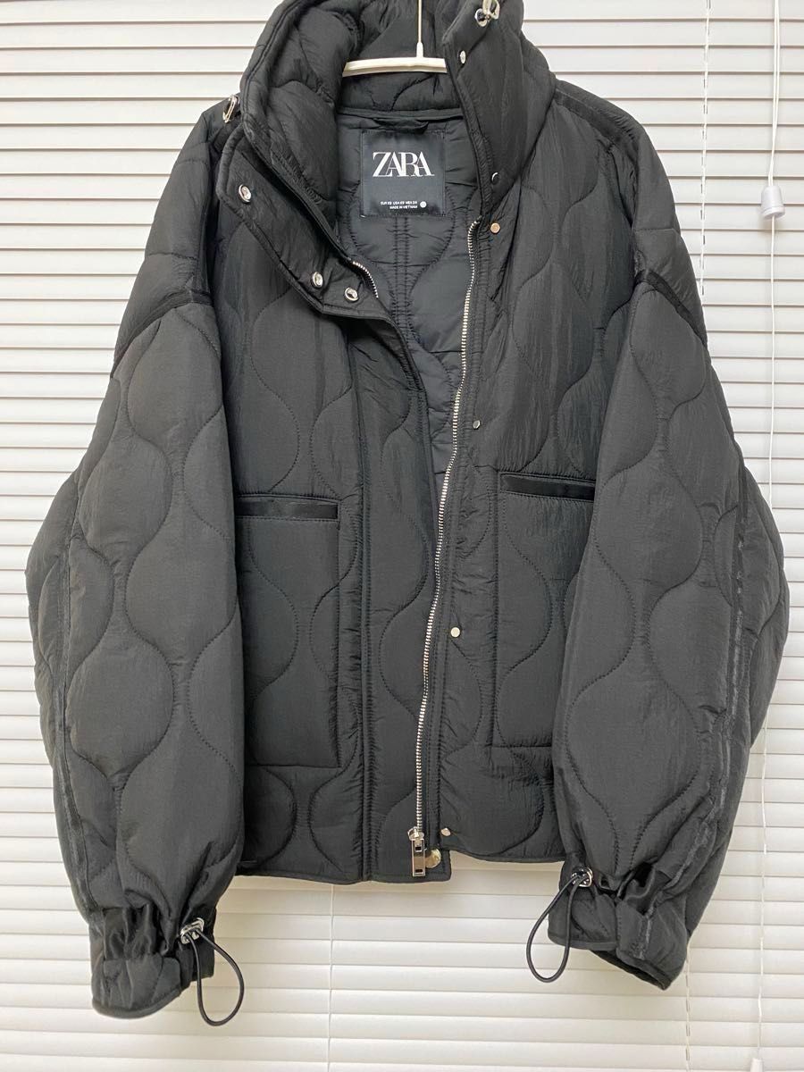 ZARA 2024 撥水加工 パフジャケット XS ブラック ZW Collection ZARA 2024 撥水加工 パフジャケット XS ブラック ZW Collection